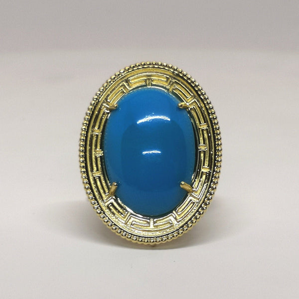 Vintage Genuine Large Sleeping Beauty Turquoise Statement Ring
