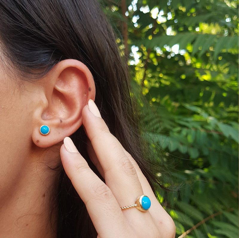 Sleeping Beauty Arizona Turquoise Stud Earrings