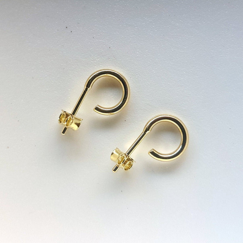 Hoop Huggie Earrings - Dainty 18K Gold Hoops