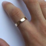 4 mm Flat Solid 18k Gold Ring – Simple Wedding Bands His & Hers Set
