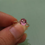 Natural Pink Sapphire Engagement Ring