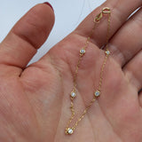 Tennis Bracelet - Dainty Diamond Bezel Bracelet – Genuine Spaced Diamond Bracelet – Minimal Diamond Wedding Bracelet Set – Handmade Jewelry