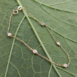 Tennis Bracelet - Dainty Diamond Bezel Bracelet – Genuine Spaced Diamond Bracelet – Minimal Diamond Wedding Bracelet Set – Handmade Jewelry