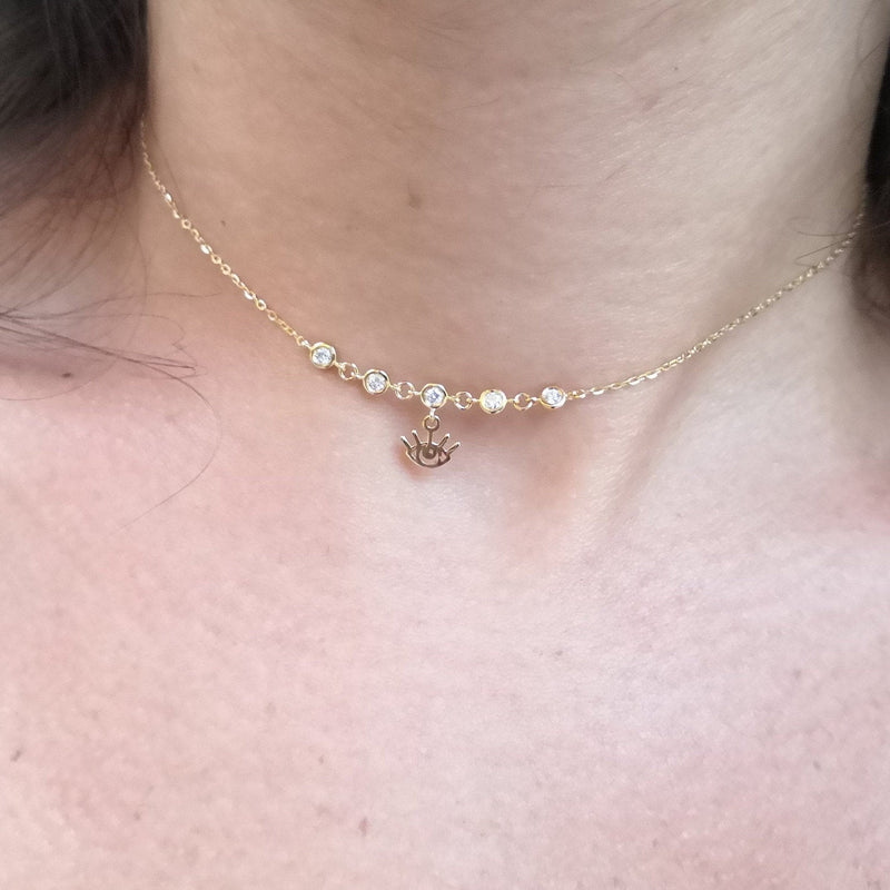 Natural Bezel Diamond Chocker Necklace